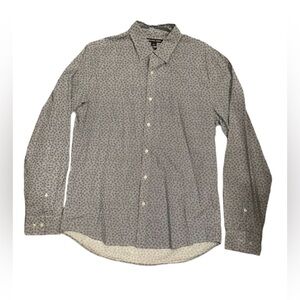 Michael Kors Men's Gray Patterned Button Down Shirt